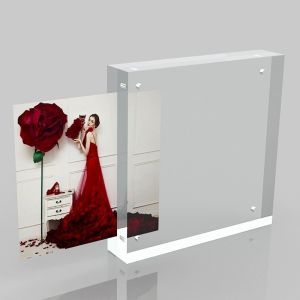 Double-side Display Acrylic Magnetic Photo Frame Square Picture Frame Block for