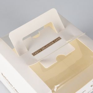 Clear Handle Wedding Cake Favor Boxes With Transparent Window