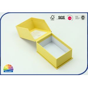 Faint Yellow Printing 1200gsm Hinged Lid Box Gold Hot Stamping