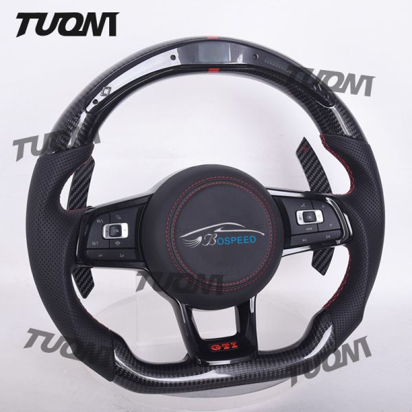 Ergonomic VW Carbon Fiber Flat Bottom Steering Wheel