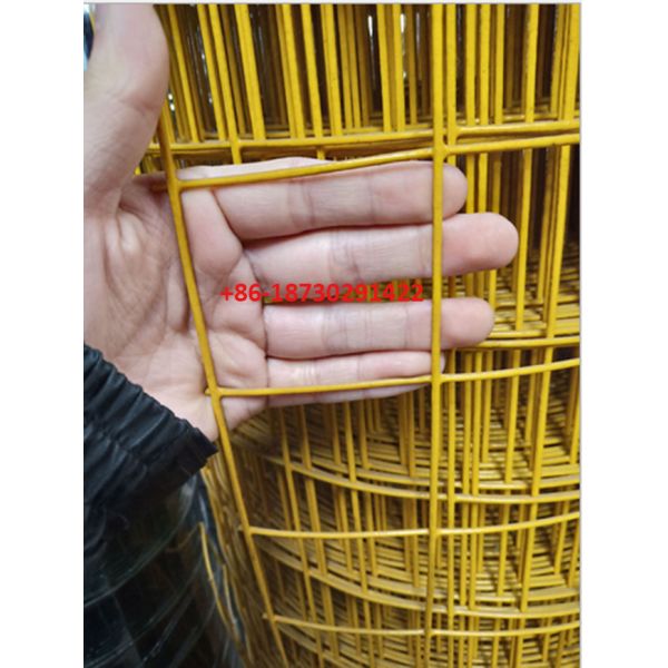 Yellow color PVC coating Holland wire mesh fence 30mmx30 mm Hole opening in 1.2 meter height