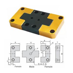 1.7131 Oxide black Injection Mold Interlocks , Square Locking Block Set