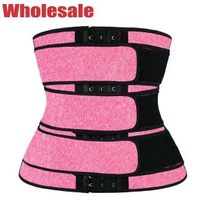 Pink Black Nylon Neoprene 4XL 5XL 3 Hook Waist Trainer With 3 Belts