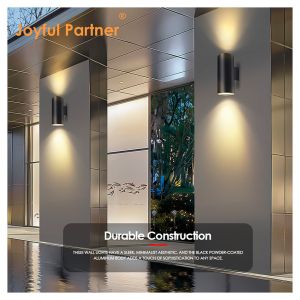 Double Head Wall Lamp Waterproof Circular Emitting Light Up And Down Black