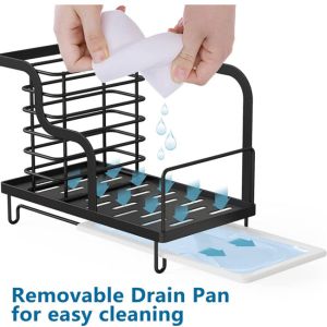 Kitchen Sink Caddy Counter Organizer Stainless Steel Sponge Holder