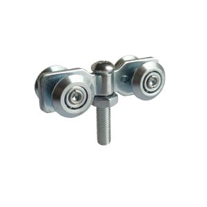 1.5" Hanging Sliding Door Fittings Roller Rail System With Bend Plate Galvanized