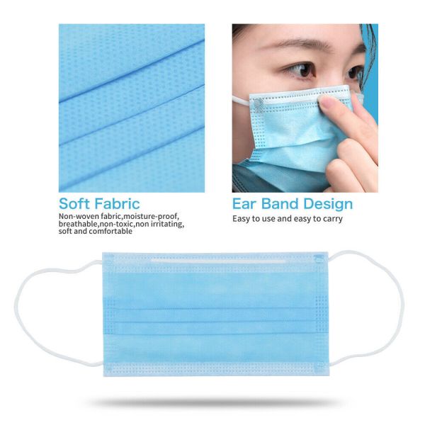 Anti Virus 3 Ply Disposable Face Mask Dustproof Facial Protective Cover Masks