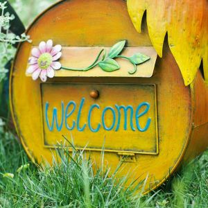 Creative DIY Animal Garden Ornament Handmade Metal Rooster Mailbox