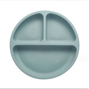 Soft Food Grade Silicone Baby Feeding 3 Divided Plate for Kids Design Style None
