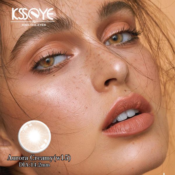 AURORA QUEEN Colored Eye Contact Lenses Natural HEMA 14.2mm For Cosplay Myopia