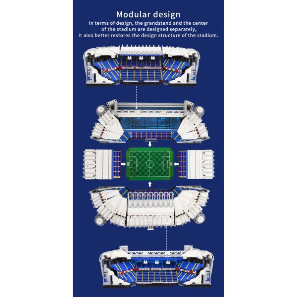 Educational Toys for Bernabeu Football Stadium Model Building Blocks 1 600 Scale 8kg