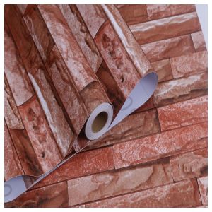 OEM 3D Gray Brick Wallpaper 4ft 2ft Width 3D Brick Wallpaper Self Adhesive