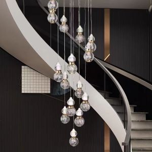 Modern Light Luxury Staircase Long Pendant Lamp 5KG Weight AC 110-240V Input