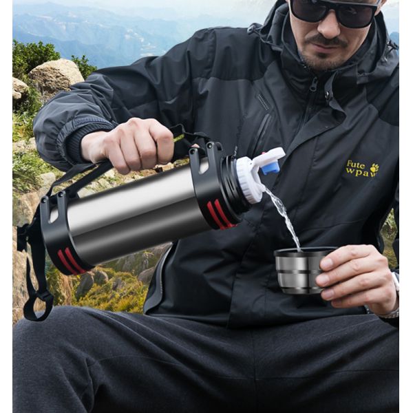 Thermos Vacuum Pot Flask 1 Litre And 2 Litre Double Stainless Steel