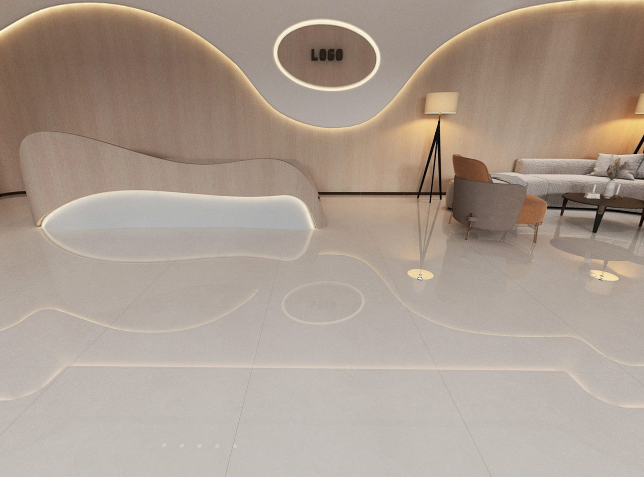 Gray Decorative And Stylish Indoor Floor 1mx1m Polished Glazed Porcelain Tile For Project And Shopping Mall