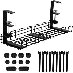 Efficiently Designed Wire Management Tray Cable Rack for Desk and Organizer