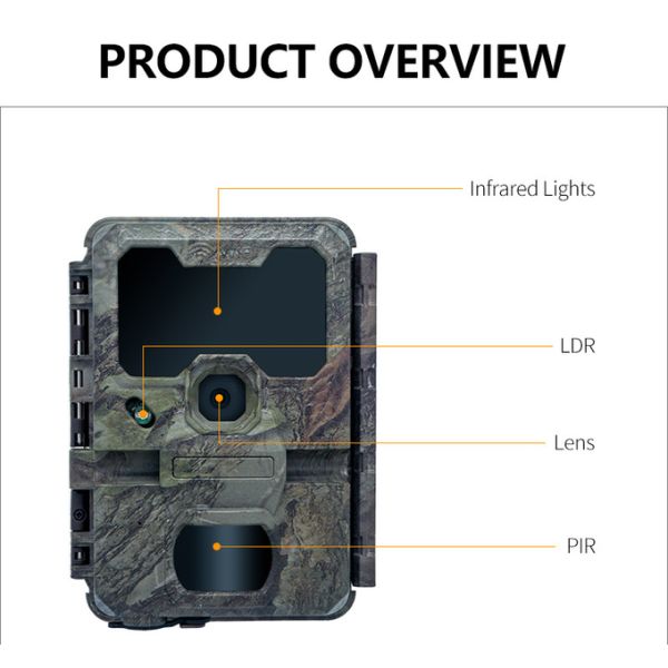 Outdoor Wildlife Hunting Camera up to 512GB Storage 32MP 4K at 30fps KW866 0.25s Response Speed Deer Hunting Camera