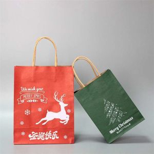 Biodegradable Merry Christmas Gift Packaging Bags Custom Print