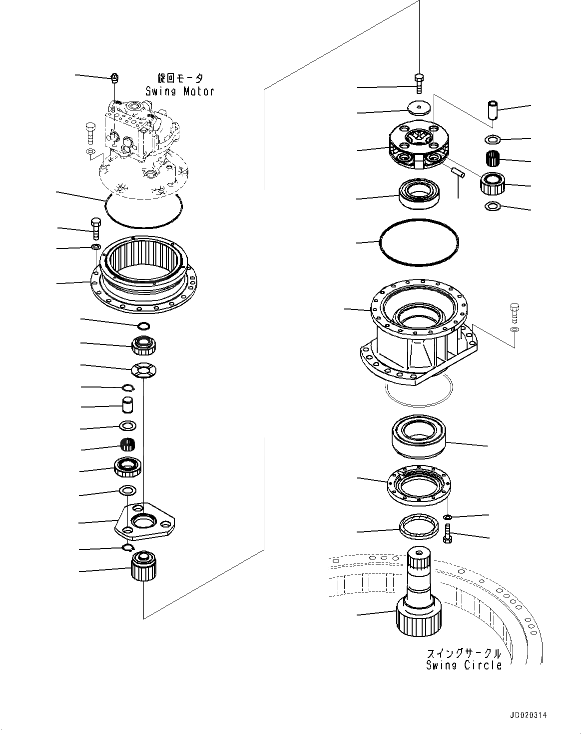 Komatsu PC200-7 PC200-8 Swing 2nd Assy Carrier 22U-26-21580 22U-26-21572 206-26-69112