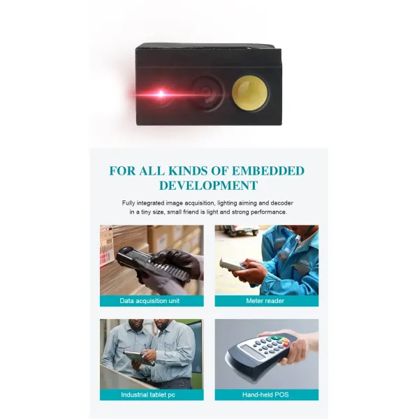 Small Embedded 2D Qr Code Mini Passport Ocr Image Barcode Scanner Module