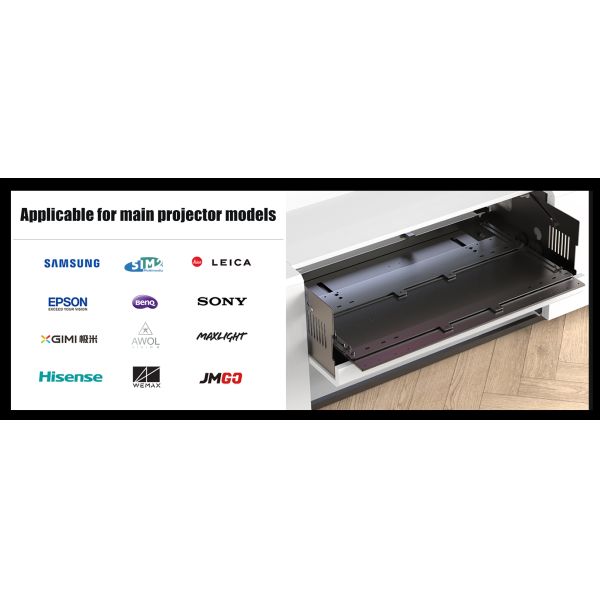 Smart Projector Cabinets White Ultra Short Throw Projector Stand OEM Motorized Laser TV Cabinet