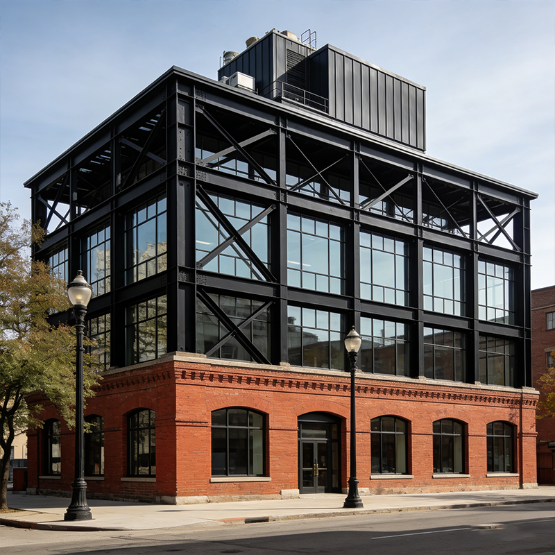 Prefab Commercial Steel Frame Building for Office / Retail Projects