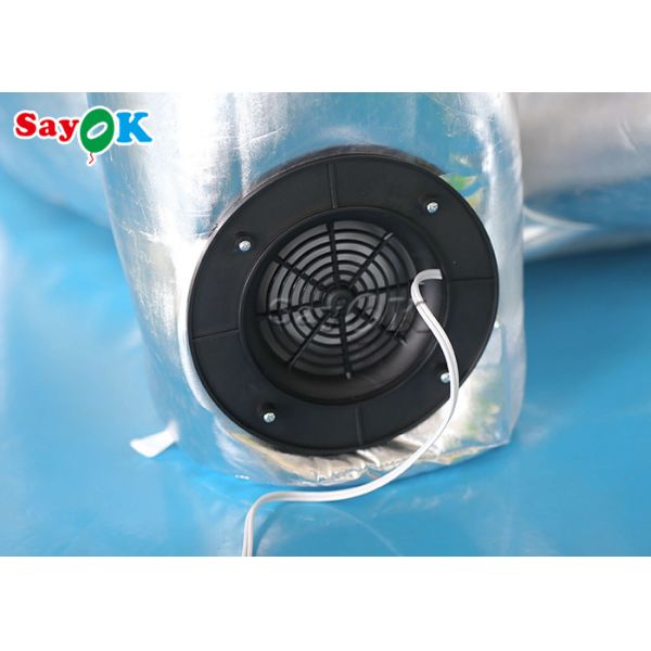 1.5m/5ft Silver Cube Inflatable Money Cash Booth Machine For Company Opening