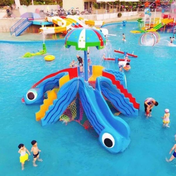 Oxidation Resistant Octopus Water Slide Theme Park Water Slide