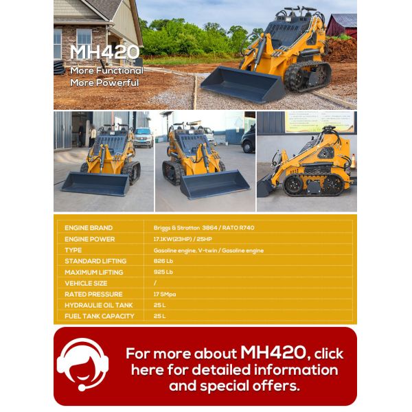 China Epa Engine Multione Articulated Mini Skid Steer Loaders With Attachments