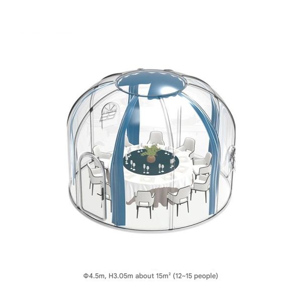 Transparent Extended Star Room Bubble House as Fire Protection for Camping and Moisture/Sun Protection
