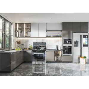 Luxury Hotel European Karachi Kitchen Furniture Modern Kitchen Cabinets Gray