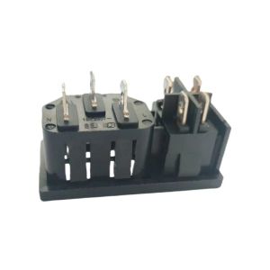15A 250V Panel Mount IEC C14 Inlet Socket with Boat Shape Rocker Switch
