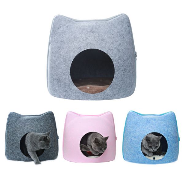 wool cat bed cave