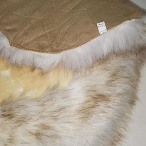 38KG Round Sheepskin Chair Pad Faux Fur Pad Pattern Dyed