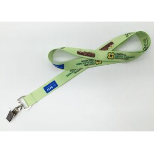 Quality Nice Looking Blue Logo Dye Sublimation Lanyards Flat Polyester Material for sale