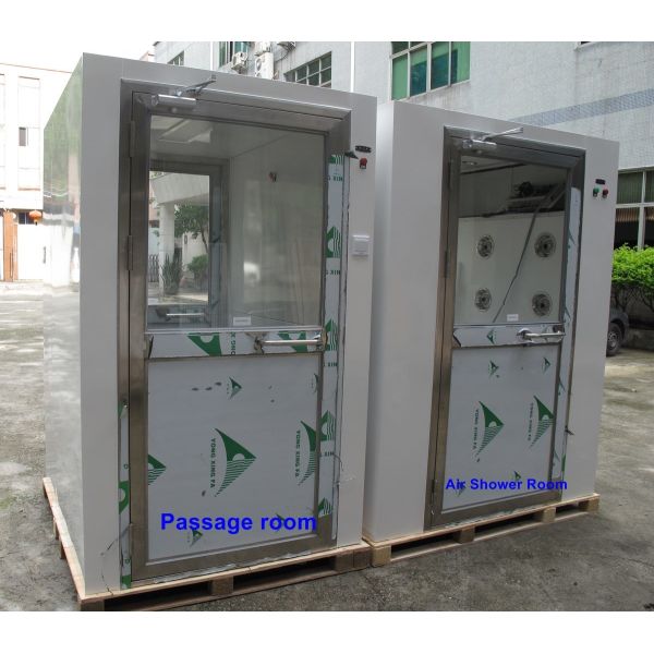 Stainless Steel Swing Doors Cleanroom Air Shower For 2 Person
