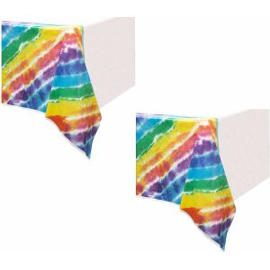 Rectangular Rainbow Printed Disposable Table Covers For Christmas / Birthday