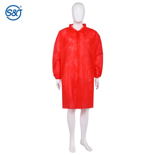 S&J Supplier price antistatic lab coat cleanroom PP blue disposable lab coats