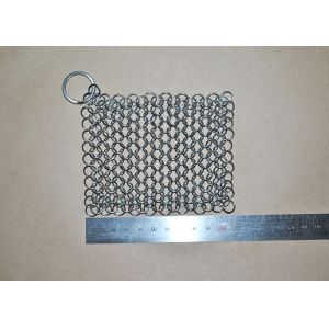Kitchen 4x4 Inches Stainless Steel Chainmail Cast Iron Cleaner
