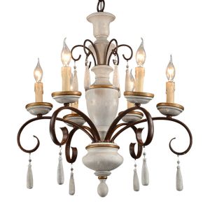 Antique Rustic wood and iron chandelier (WH-CI-29)