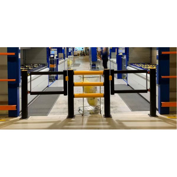 Pedestrian Guardrail Swing Gate Swinging Door Warehouse Safety Barrier Traffic Guardrails