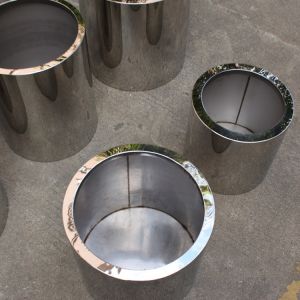 Stainless steel round planter flower pot with mirror finishing