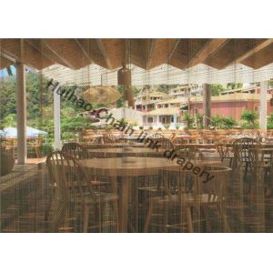 1.2mm Wire Alumium Metal Mesh Drapery 5x5mm With Gold Color For Room Decoration