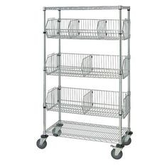 5-Layer Chrome Finish Steel Wire Basket Unit With 7 Baskets Use In Restaurant
