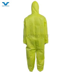 Anti Static Function Cat III Type 4 PPE Industrial Safety Chemical Yellow