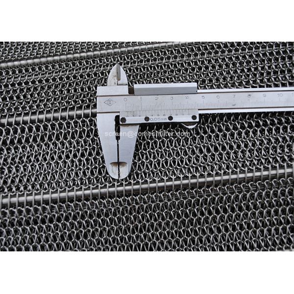 Stainless Balanced Weave Wire Mesh Conveyor Belt With Chain , 10 - 30m / Roll