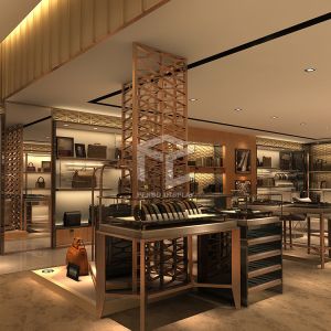 EPE Cotton Fashion Bag Display Shelf For Store 20mm Thick MDF