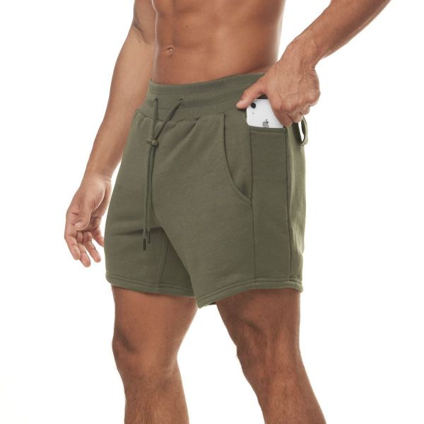 Solid Color Gym Workout Shorts Cotton Men Outdoor Running Plain Jogger Shorts