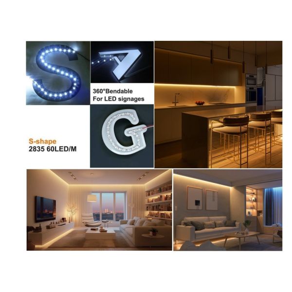 Buy S Shape 12V LED Strip Light IP65 Waterproof With Double Layer 2oz Copper PCB at wholesale prices