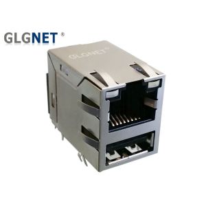 China Magnetic RJ45 Connector with LED Light Pipes Rj45 Modular Jack with USB 2.0 interface on sale